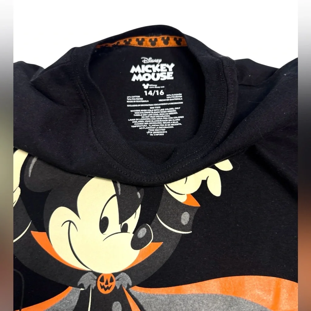 Disney Mickey Mouse Halloween Kids T-Shirt - Black and Orange Size 14/16